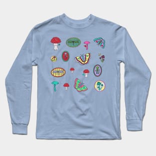 Butterfly Mushroom Forest Long Sleeve T-Shirt